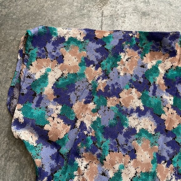 Vintage Pappagallo Abstract Floral Blouse Shirt Short Sleeve Womens Medium Large - Picture 11 of 12